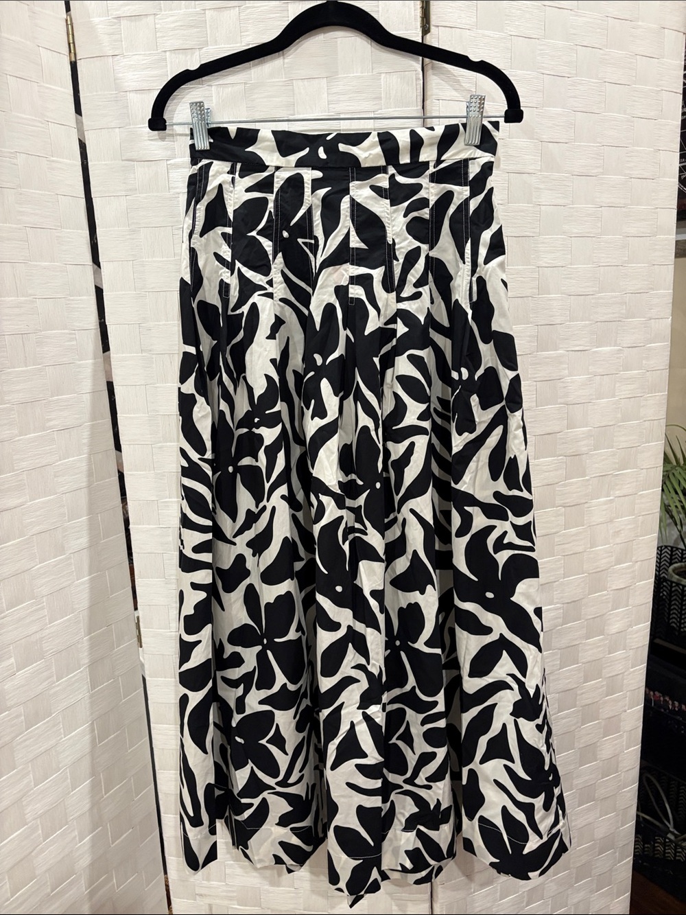Joie Black & White Floral Maxi Skirt